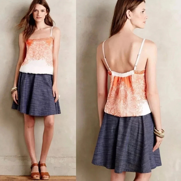 Anthropologie One September | Piha Tank Top Strappy Chiffon Lined - Picture 1 of 9
